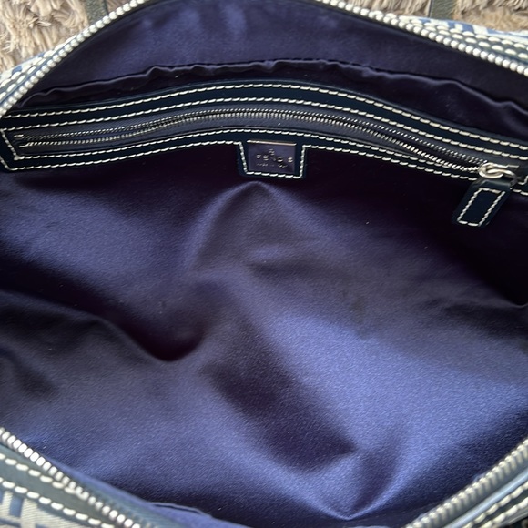 FENDI ZUCCHINO Navy baguette Handbag - Picture 12 of 16